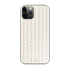 iPhoneX/XS ガラス 強化ガラスケース シアラマカダムパターン ベージュ