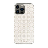 iPhone13Pro ガラス 強化ガラスケース シアラマカダムフルパターン ベージュ