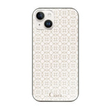 iPhone14 ガラス 強化ガラスケース シアラマカダムフルパターン ベージュ