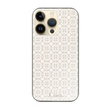 iPhone14Pro ガラス 強化ガラスケース シアラマカダムフルパターン ベージュ