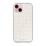 iPhone15 ガラス 強化ガラスケース シアラマカダムフルパターン ベージュ