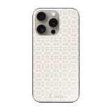 iPhone15Pro ガラス 強化ガラスケース シアラマカダムフルパターン ベージュ