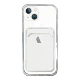 iPhone14 TPU カード収納クリアケース ロゴ ホワイト