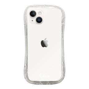 iPhone14 TPUグリップ クリアケース ロゴ ホワイト