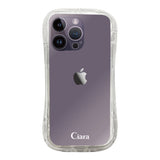 iPhone14ProMax TPUグリップ クリアケース ロゴ ホワイト