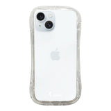 iPhone15Plus TPUグリップ クリアケース ロゴ ホワイト