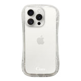 iPhone15ProMax TPUグリップ クリアケース ロゴ ホワイト