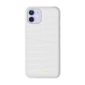 iPhoneケース クロコPUポケット レザーカード収納ケース ロゴ