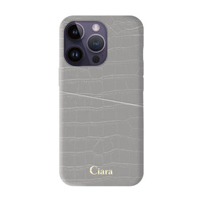 iPhoneケース クロコPUポケット レザーカード収納ケース ロゴ