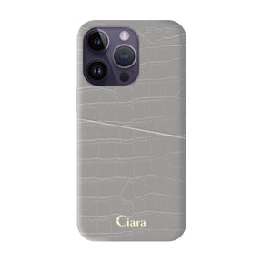 iPhoneケース クロコPUポケット レザーカード収納ケース ロゴ