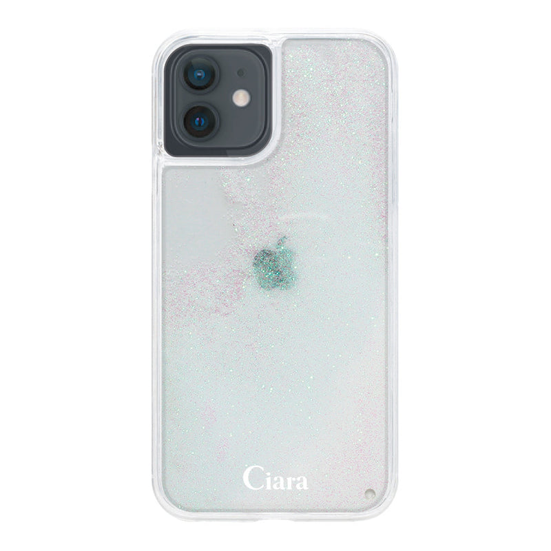 iPhoneケース グリッター オイルクリアケース ロゴ