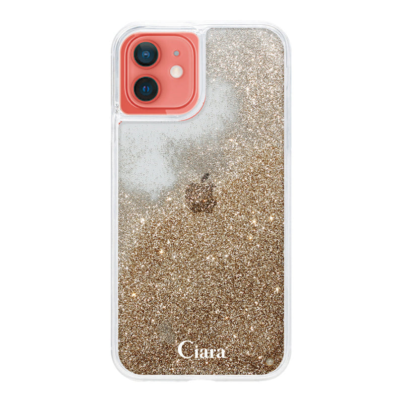 iPhoneケース グリッター オイルクリアケース ロゴ