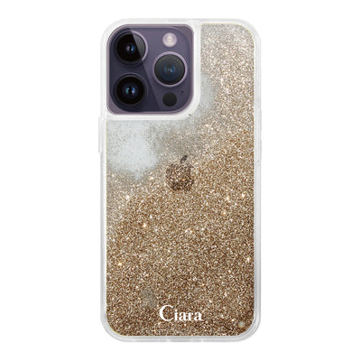 iPhoneケース グリッター オイルクリアケース ロゴ