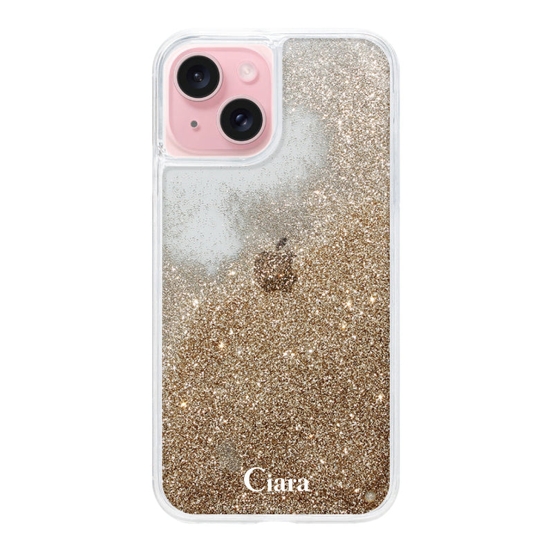 iPhoneケース グリッター オイルクリアケース ロゴ