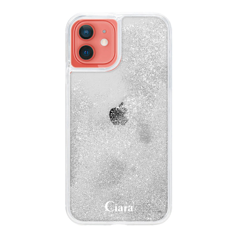 iPhoneケース グリッター オイルクリアケース ロゴ