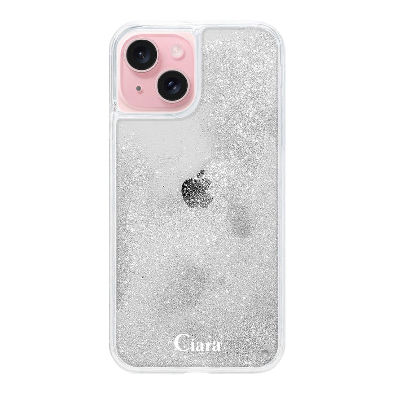 iPhoneケース グリッター オイルクリアケース ロゴ