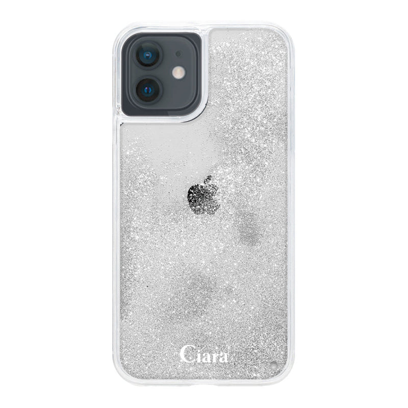 iPhoneケース グリッター オイルクリアケース ロゴ