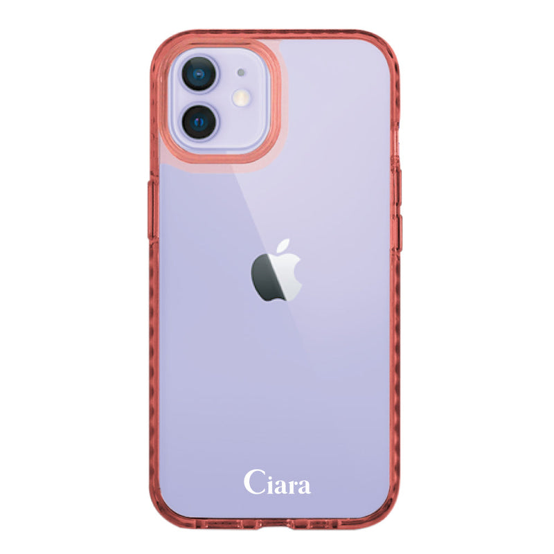 iPhoneケース カラークッションバンパー 耐衝撃クリアケース ロゴ