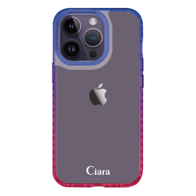 iPhoneケース グラデーションクッションバンパー 耐衝撃クリアケース ロゴ