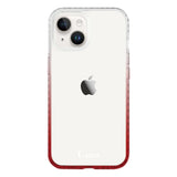 iPhone14ケース クッションバンパー 耐衝撃クリアケース ロゴ ホワイト/レッド