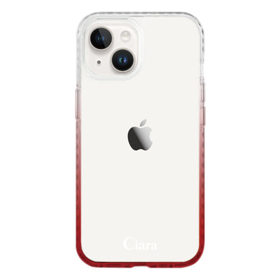 iPhoneケース グラデーションクッションバンパー 耐衝撃クリアケース ロゴ