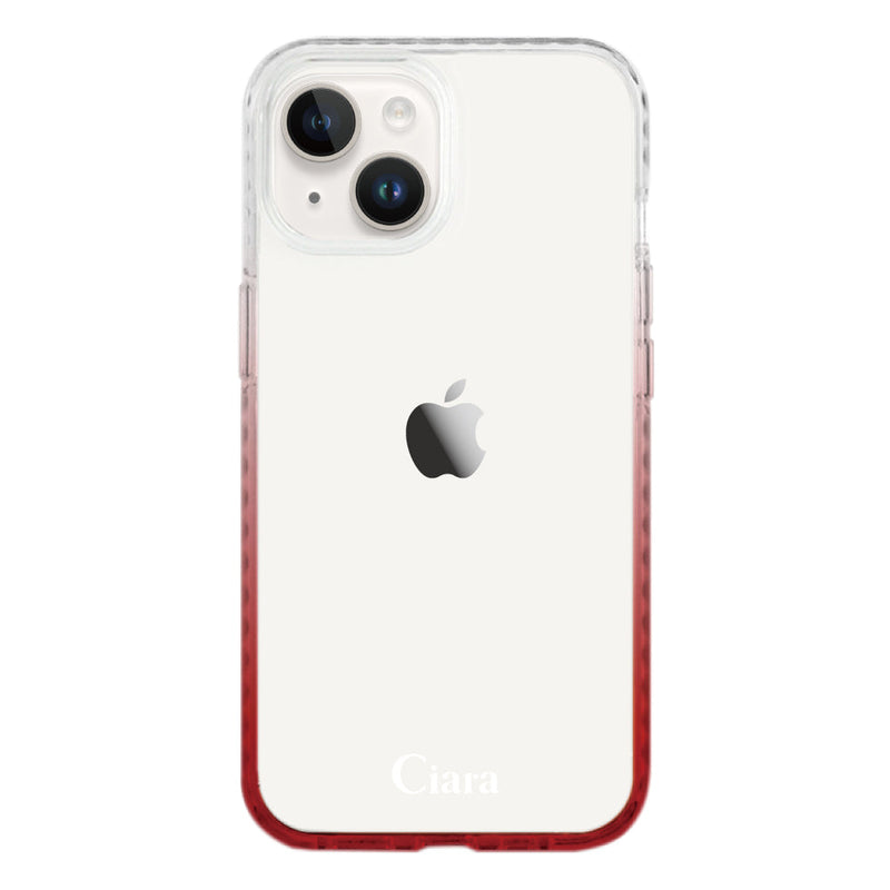 iPhoneケース グラデーションクッションバンパー 耐衝撃クリアケース ロゴ