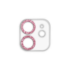 iPhone11/12mini スマホアクセサリー カメラカバー クリアラメカメラレンズフィルム クリアピンク