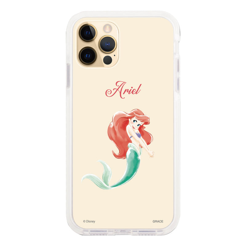 iPhoneケース クッションバンパー 耐衝撃クリアケース ＜ディズニープリンセス/アリエル＞
