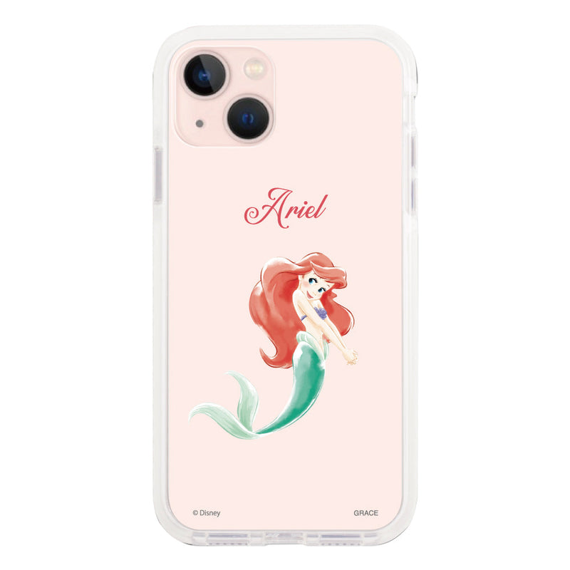 iPhoneケース クッションバンパー 耐衝撃クリアケース ＜ディズニープリンセス/アリエル＞