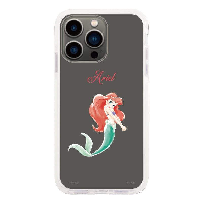 iPhoneケース クッションバンパー 耐衝撃クリアケース ＜ディズニープリンセス/アリエル＞