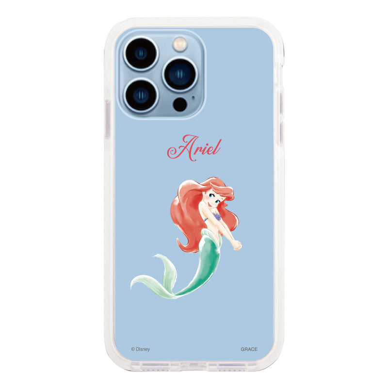 iPhoneケース クッションバンパー 耐衝撃クリアケース ＜ディズニープリンセス/アリエル＞