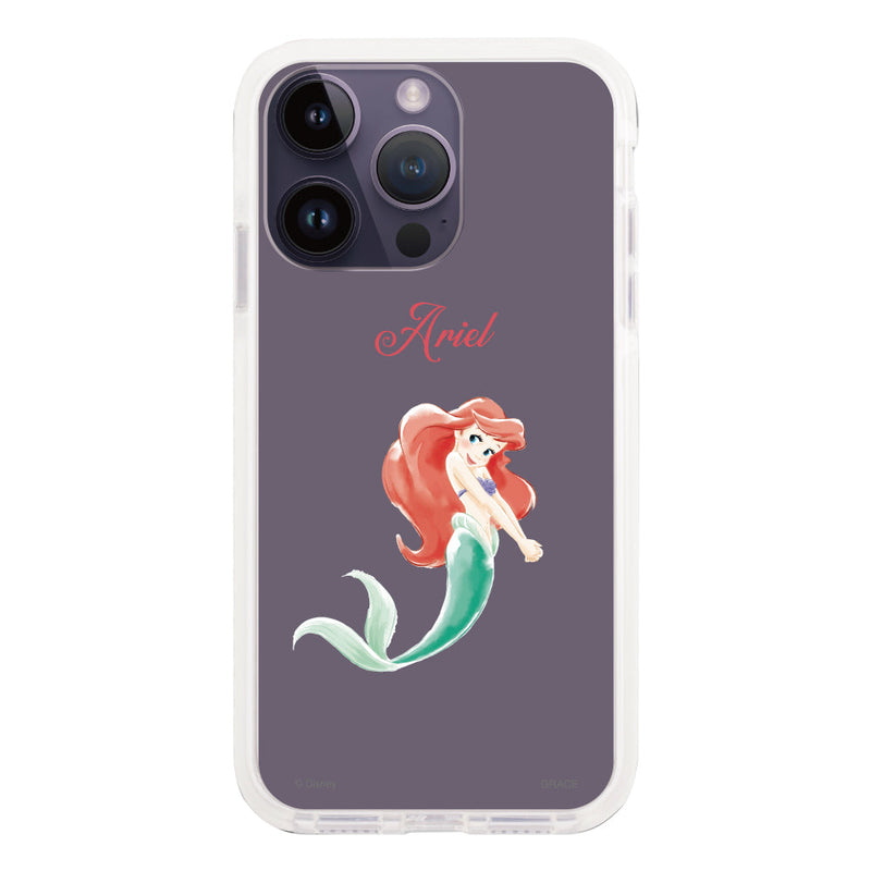 iPhoneケース クッションバンパー 耐衝撃クリアケース ＜ディズニープリンセス/アリエル＞