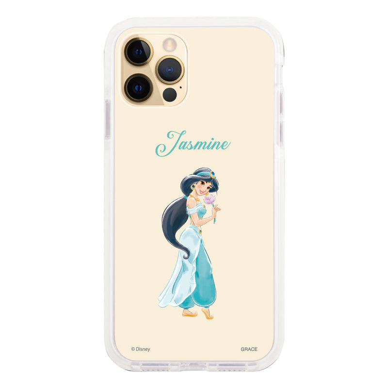 iPhoneケース クッションバンパー 耐衝撃クリアケース ＜ディズニープリンセス/ジャスミン＞