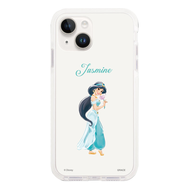 iPhoneケース クッションバンパー 耐衝撃クリアケース ＜ディズニープリンセス/ジャスミン＞