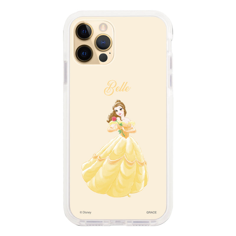 iPhoneケース クッションバンパー 耐衝撃クリアケース ＜ディズニープリンセス/ベル＞