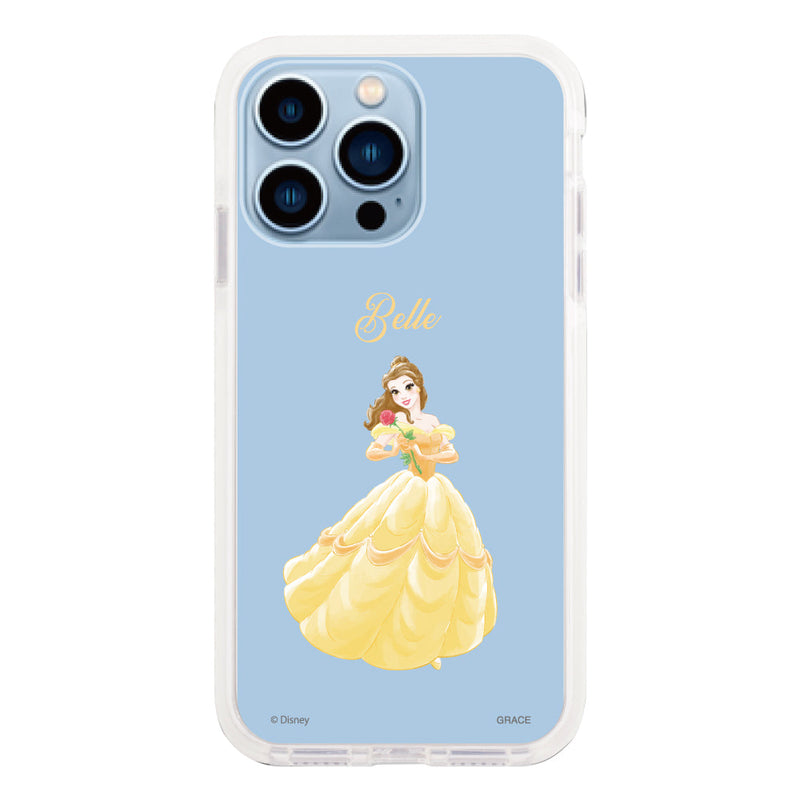 iPhoneケース クッションバンパー 耐衝撃クリアケース ＜ディズニープリンセス/ベル＞