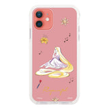 iPhone11ケース クッションバンパー 耐衝撃クリアケース ディズニー100 ウォーターカラープリンセス ラプンツェル パープル