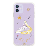 iPhone12/12Proケース クッションバンパー 耐衝撃クリアケース ディズニー100 ウォーターカラープリンセス ラプンツェル パープル