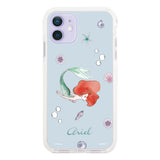 iPhone12/12Proケース クッションバンパー 耐衝撃クリアケース ディズニー100 ウォーターカラープリンセス アリエル グリーン