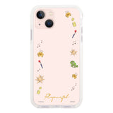 iPhone13ケース クッションバンパー 耐衝撃クリアケース ディズニー100 フレーム プリンセス ラプンツェル クリア