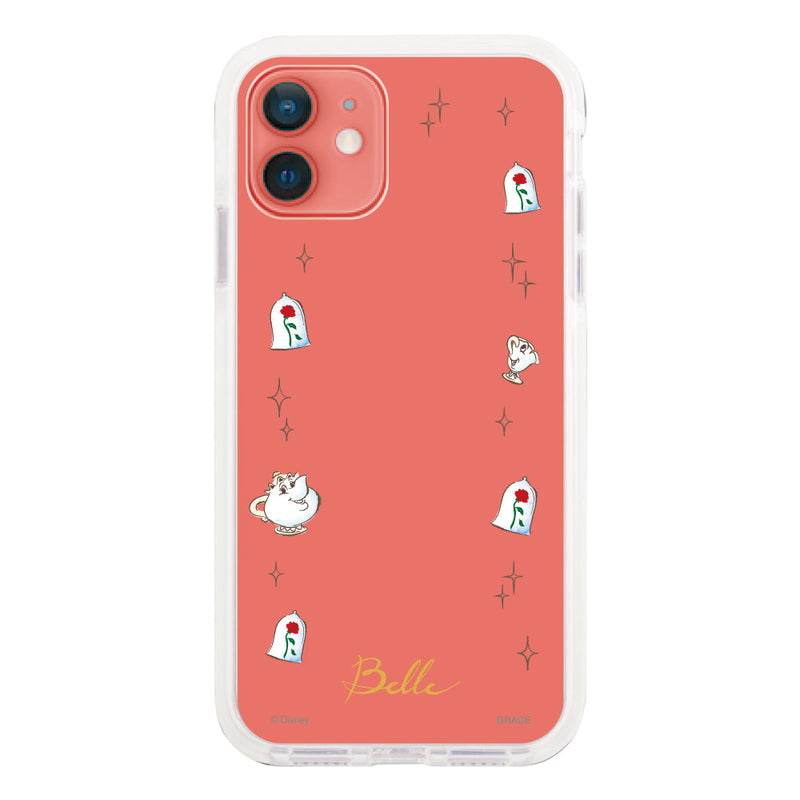 iPhoneケース クッションバンパー 耐衝撃クリアケース ＜ディズニープリンセス/ベル（フレーム）＞