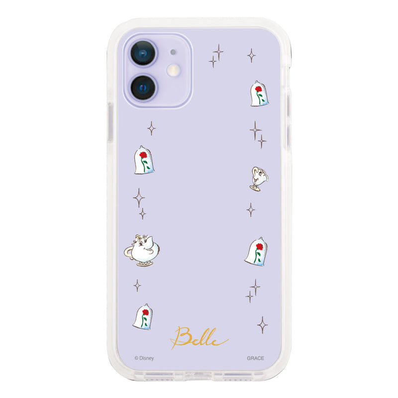 iPhoneケース クッションバンパー 耐衝撃クリアケース ＜ディズニープリンセス/ベル（フレーム）＞