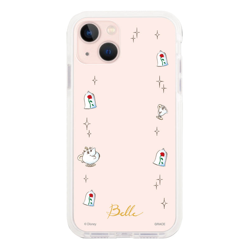 iPhoneケース クッションバンパー 耐衝撃クリアケース ＜ディズニープリンセス/ベル（フレーム）＞