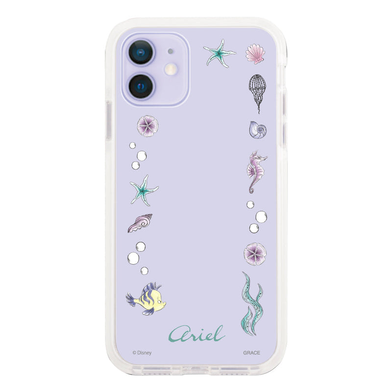 iPhoneケース クッションバンパー 耐衝撃クリアケース ＜ディズニープリンセス/アリエル（フレーム）＞