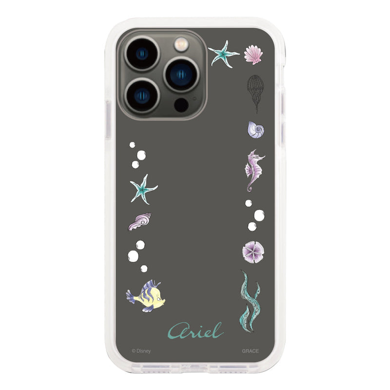 iPhoneケース クッションバンパー 耐衝撃クリアケース ＜ディズニープリンセス/アリエル（フレーム）＞
