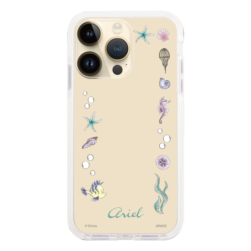 iPhoneケース クッションバンパー 耐衝撃クリアケース ＜ディズニープリンセス/アリエル（フレーム）＞